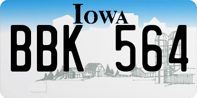 IA license plate BBK564