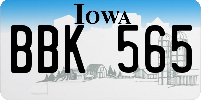 IA license plate BBK565