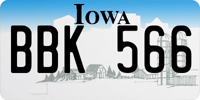 IA license plate BBK566