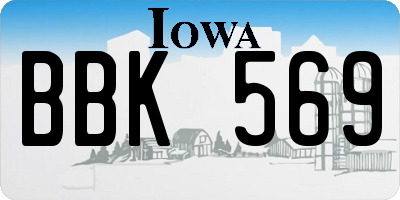 IA license plate BBK569