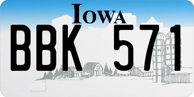 IA license plate BBK571