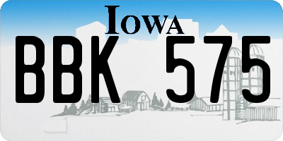 IA license plate BBK575