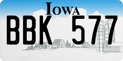 IA license plate BBK577