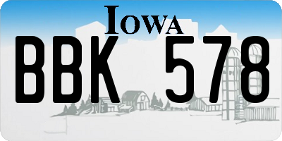 IA license plate BBK578