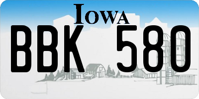 IA license plate BBK580