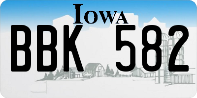 IA license plate BBK582