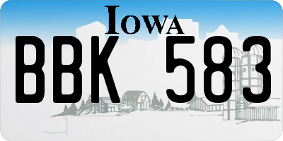 IA license plate BBK583