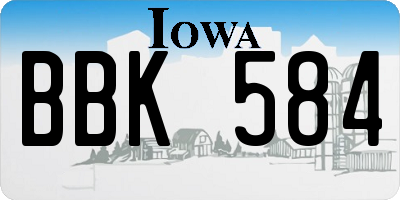 IA license plate BBK584