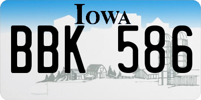 IA license plate BBK586