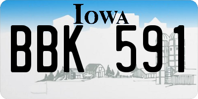 IA license plate BBK591