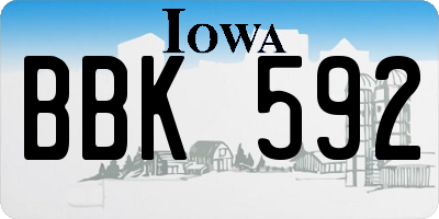 IA license plate BBK592