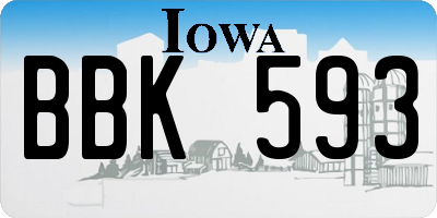 IA license plate BBK593