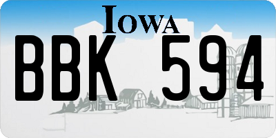IA license plate BBK594