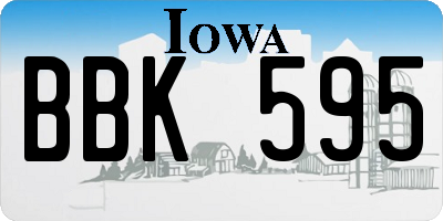 IA license plate BBK595