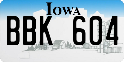 IA license plate BBK604