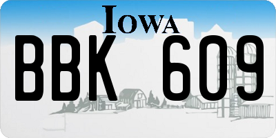IA license plate BBK609