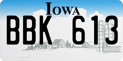 IA license plate BBK613