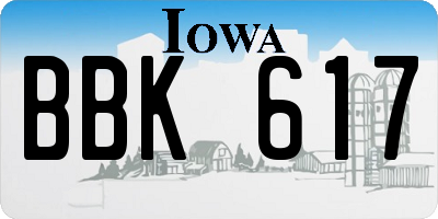 IA license plate BBK617
