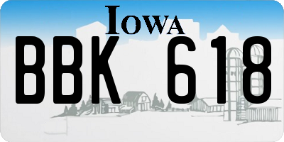 IA license plate BBK618