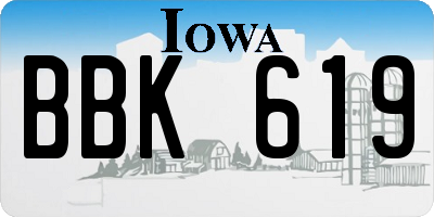 IA license plate BBK619