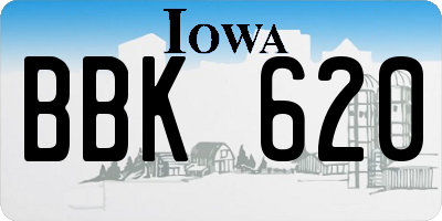 IA license plate BBK620