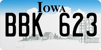 IA license plate BBK623