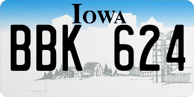 IA license plate BBK624