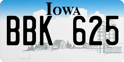IA license plate BBK625