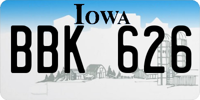 IA license plate BBK626