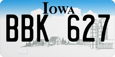 IA license plate BBK627
