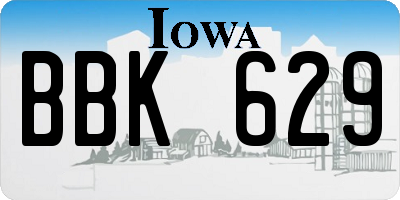 IA license plate BBK629