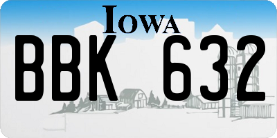 IA license plate BBK632