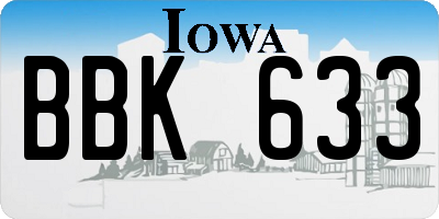 IA license plate BBK633