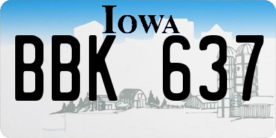 IA license plate BBK637