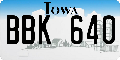 IA license plate BBK640