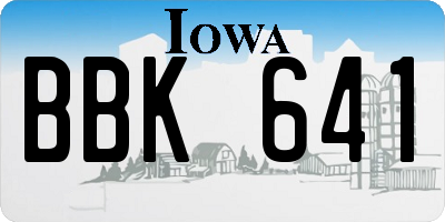 IA license plate BBK641
