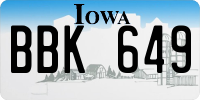 IA license plate BBK649