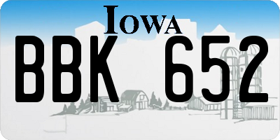 IA license plate BBK652