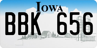 IA license plate BBK656
