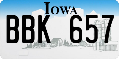IA license plate BBK657