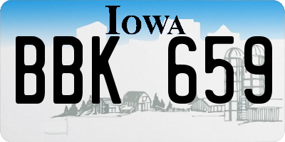 IA license plate BBK659