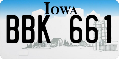 IA license plate BBK661