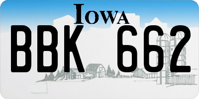 IA license plate BBK662