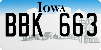 IA license plate BBK663
