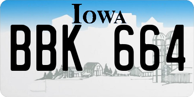 IA license plate BBK664