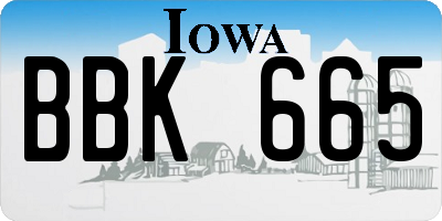 IA license plate BBK665