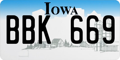 IA license plate BBK669