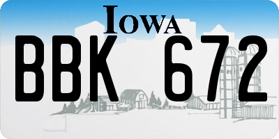IA license plate BBK672