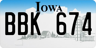 IA license plate BBK674