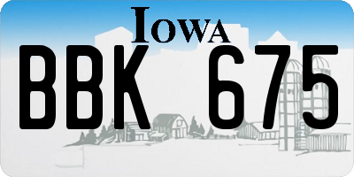 IA license plate BBK675